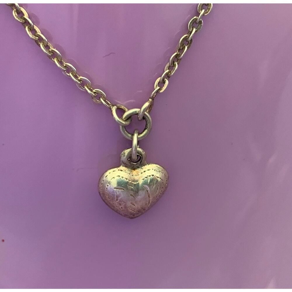 Lovely Vintage 925 Silver Heart Chain link Bracelet, Stamped